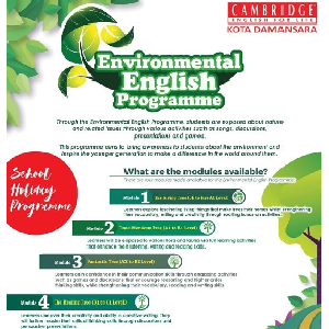 Environmental English Programme @ Cambridge English For Life (CEFL) – Kota Damansara, Petaling Jaya