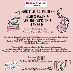 IOP March Holiday Program – Book Play Activities