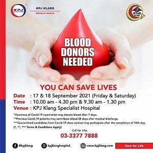 Blood Donors Needed – You Can Save Lives