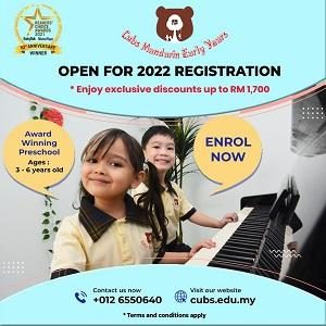 Open for 2022 Registration @ Cubs Mandarin Early Years, Subang Jaya & Shah Alam
