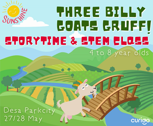 Three Billy Goats Gruff Storytime & STEM Class @ CURIOOkids, Desa Parkcity
