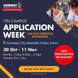 100% Registration Fee Waiver @ Sunway International School, Johor Bahru